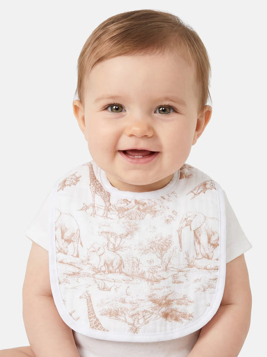 Baby Safari Collection Bib - Beige