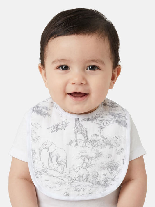 Baby Safari Collection Bib - Grey