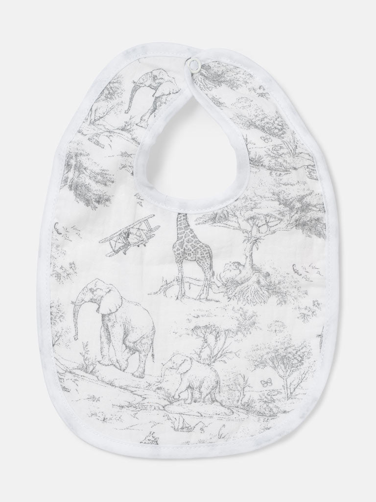 Baby Safari Collection Bib - Grey