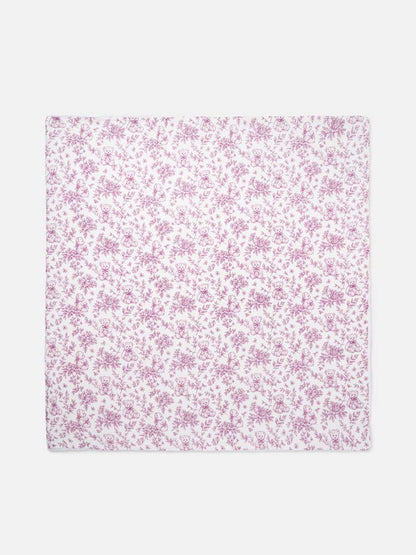 Baby Blanket - Teddy Print Collection - Cherry Red