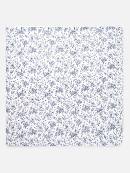 Baby Blanket - Teddy Print Collection - Navy Blue