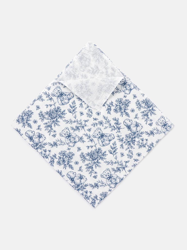 Baby Muslin Square - Teddy Collection - Navy Blue