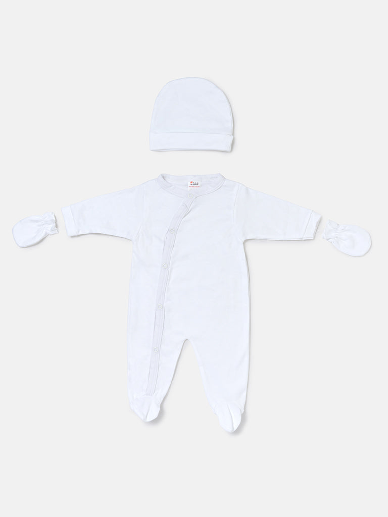Baby Grow 5-Piece Cotton Set for Embroidery - White