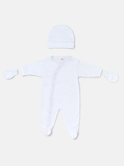 Baby Grow 5-Piece Cotton Set for Embroidery - White