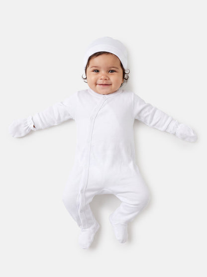 Baby Grow 5-Piece Cotton Set for Embroidery - White