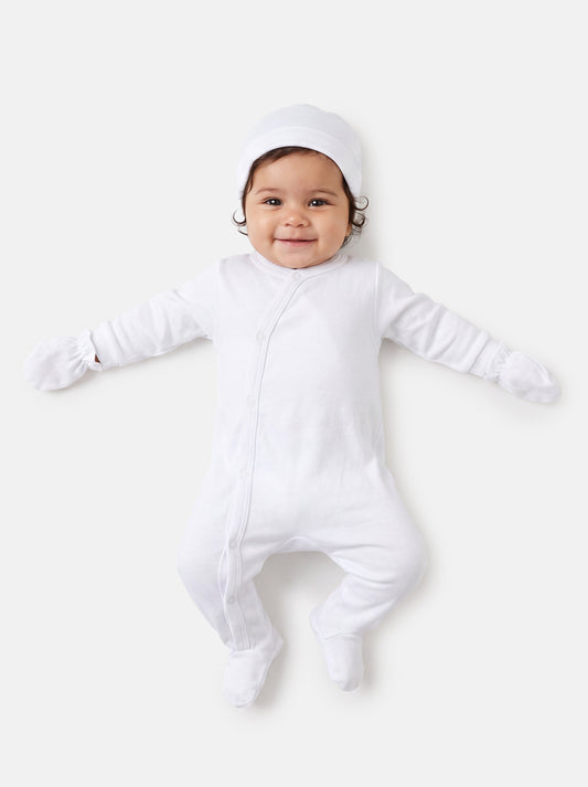 Baby Grow 5-Piece Cotton Set for Embroidery - White