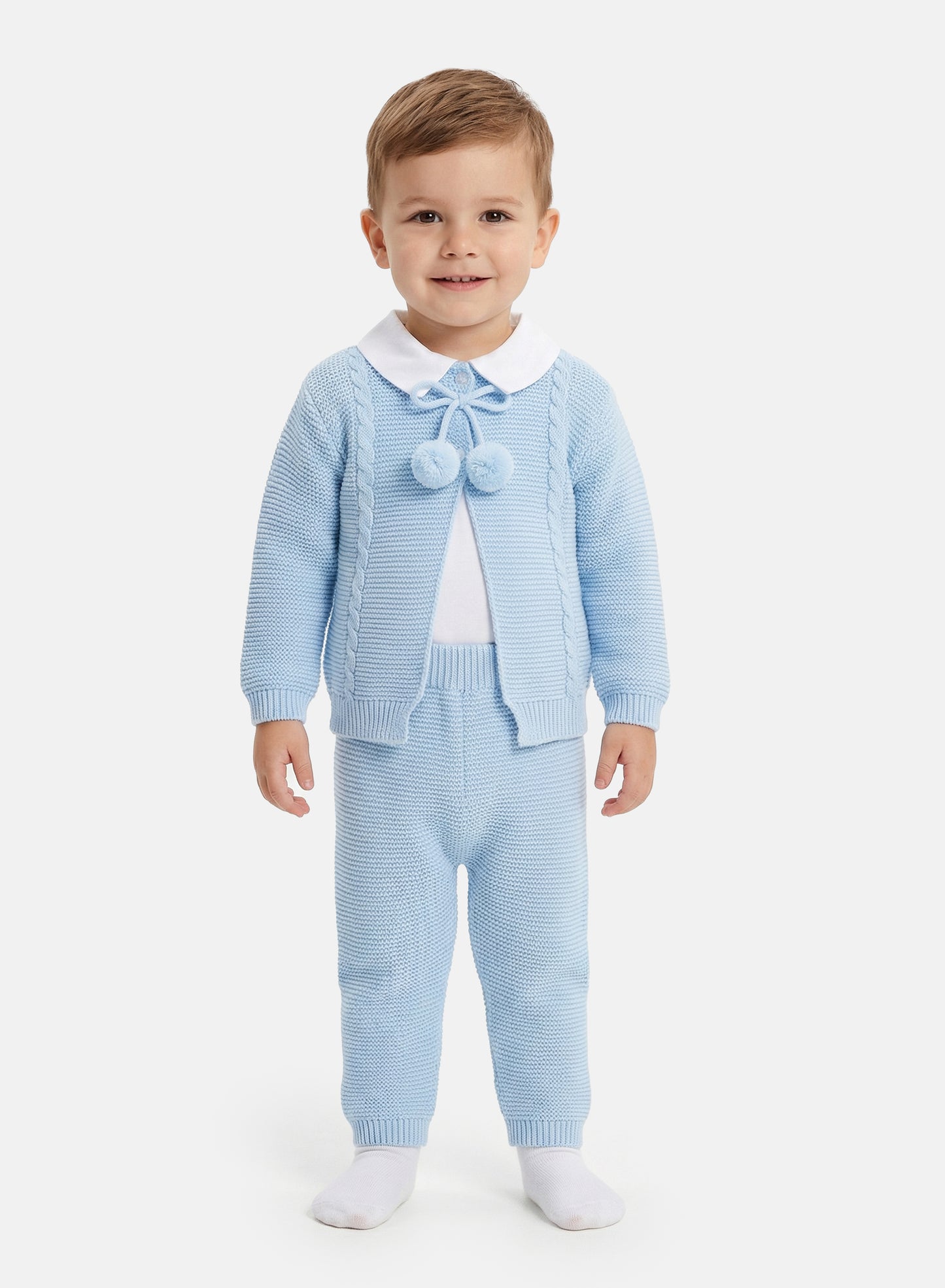 Boy Zian Collection 3-Piece Knitted Set Baby & Toddler - Baby Blue