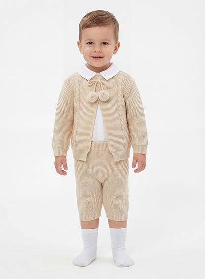 Boy Zian Collection 3-Piece Knitted Set Baby & Toddler - Beige